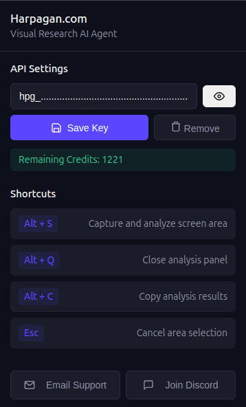 AI Visual Research Agent Harpagan. Download chrome extension to add Alt+s shortcut to your browser
